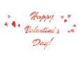 Watercolor ValentineÃ¢â¬â¢s day with rose hearts and pink inscriptions card